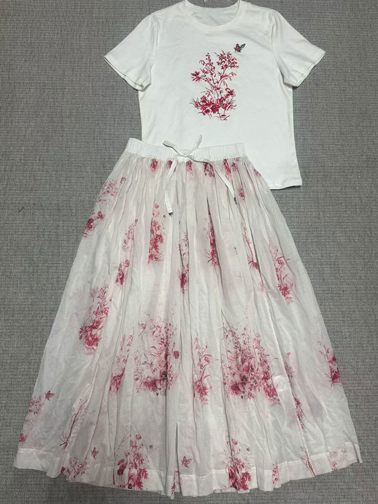 2026 New Summer Women  Floral  - đánh giá và giá Midi Skirt Floral
