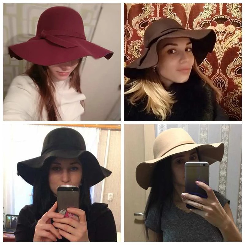 White Dome-shaped Ladies' Hat  - đánh giá và giá Hat Floppy Wide