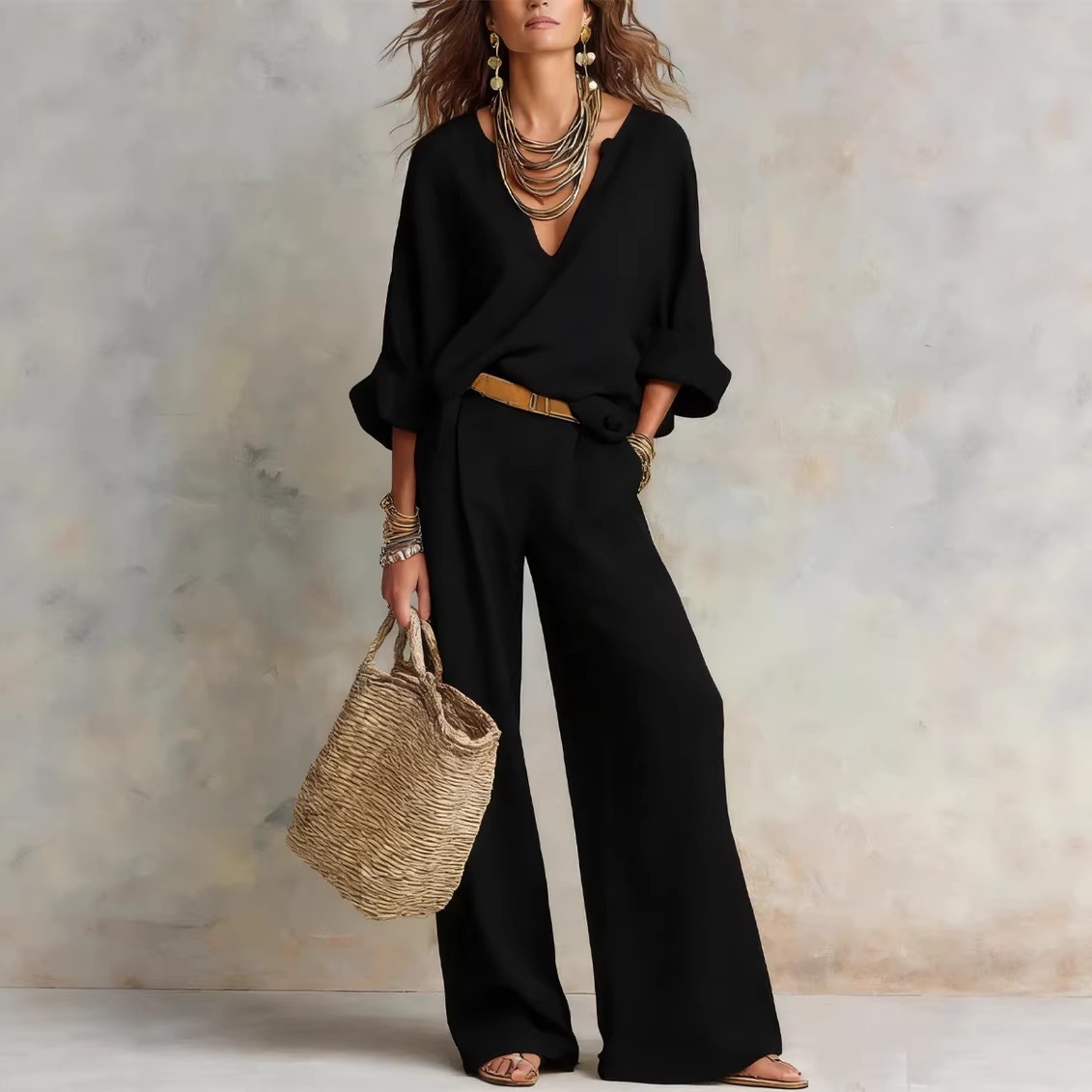 Vintage Women Simple Casual Pu - đánh giá và giá Linen Pant Wide