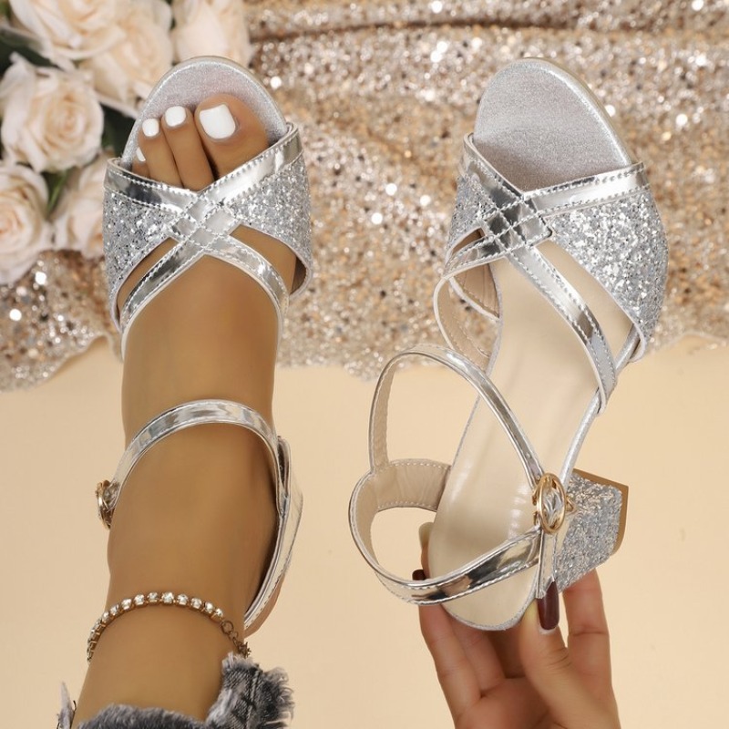 Women Block Heels Sandals Gold - đánh giá và giá Sandal Strappy Heeled
