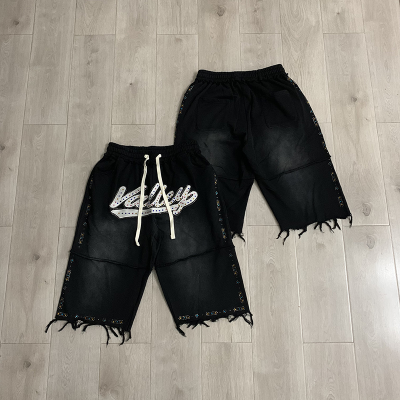 VALLEY Men Black Knee Casual S - đánh giá và giá Shorts Denim Frayed