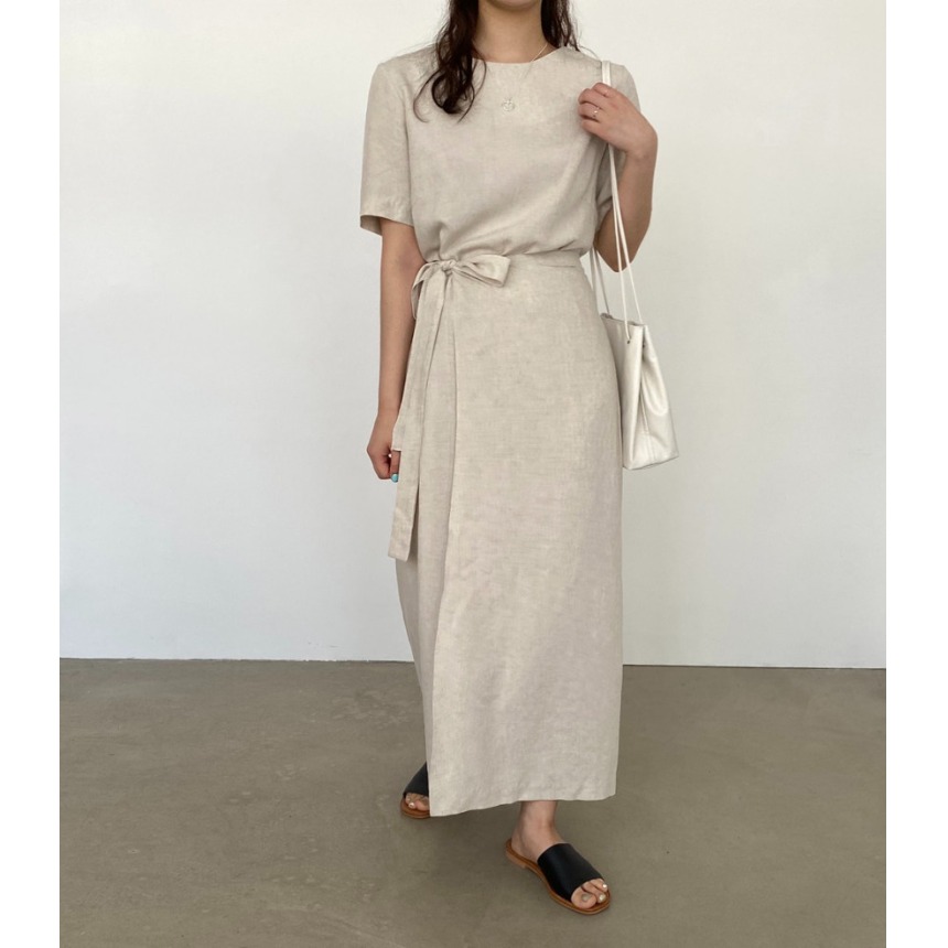 Elegant Cotton Linen Wrap Dres - đánh giá và giá Linen Dress Wrap