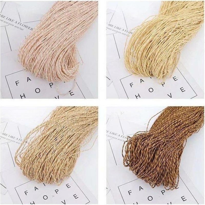 200g 2ply Cotton Raffia Yarn f - đánh giá và giá Crochet Bag Raffia