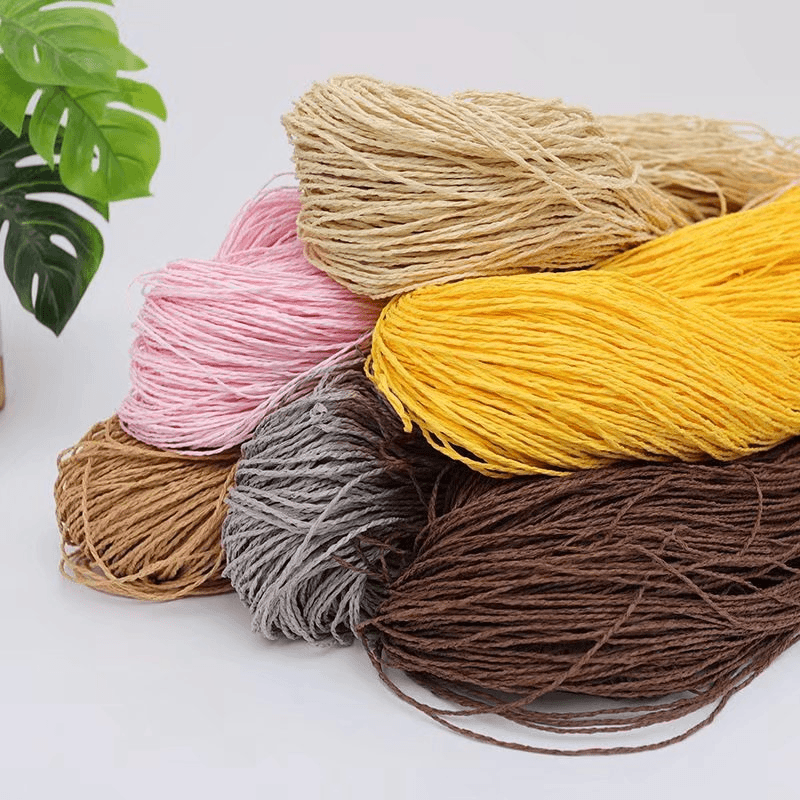 200g 2ply Cotton Raffia Yarn f - đánh giá và giá Crochet Bag Raffia