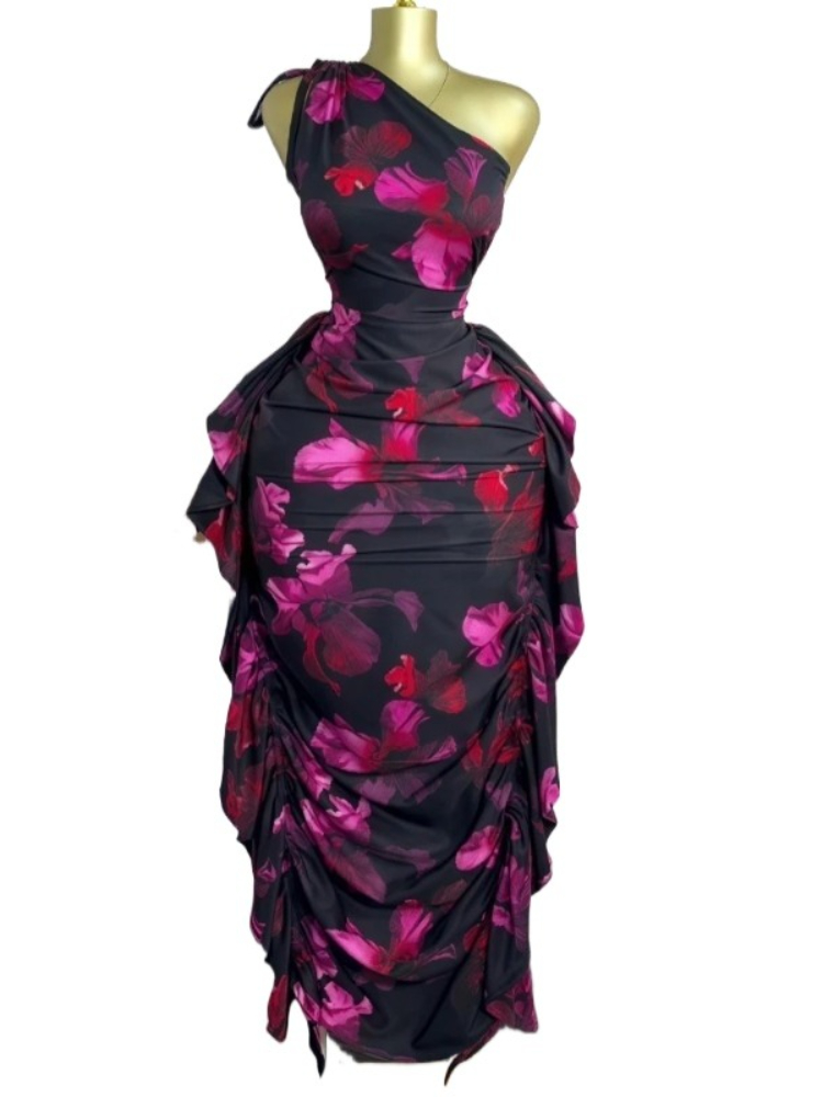 Women Floral Printed One Shoul - đánh giá và giá Midi Skirt Floral