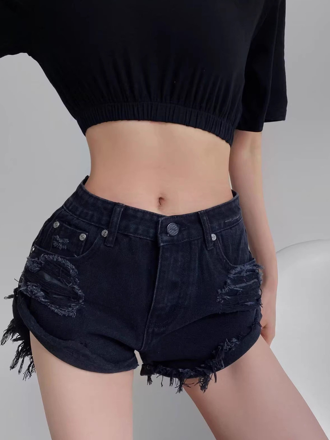 Women's Low Waist Distressed D - đánh giá và giá Shorts Denim Frayed