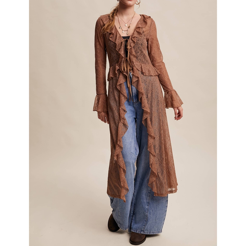 Women's Floral Lace Mesh Tie F - đánh giá và giá Kimono Sheer Floral