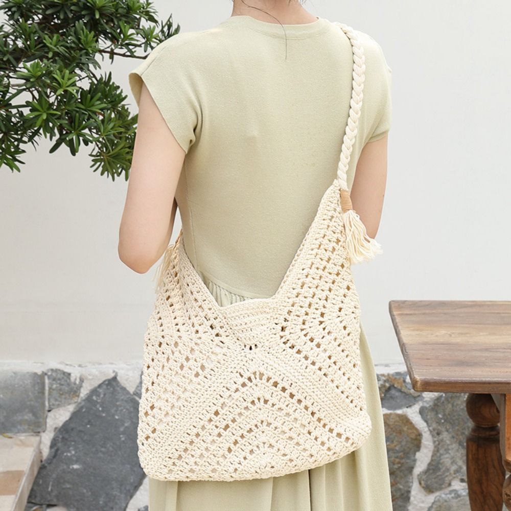 Simple Bohemian Knitted Should - đánh giá và giá Tote Bag Beach