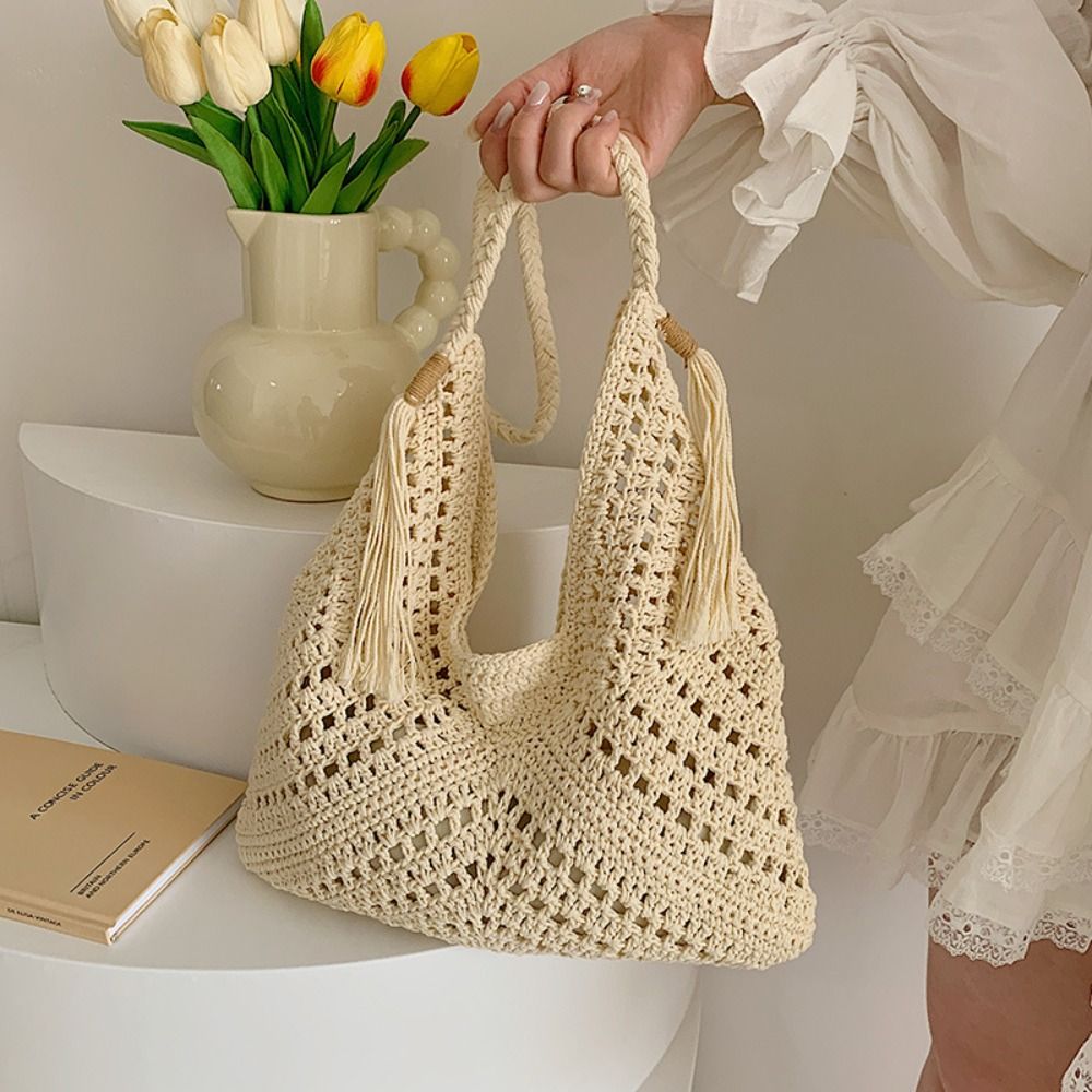 Simple Bohemian Knitted Should - đánh giá và giá Tote Bag Beach