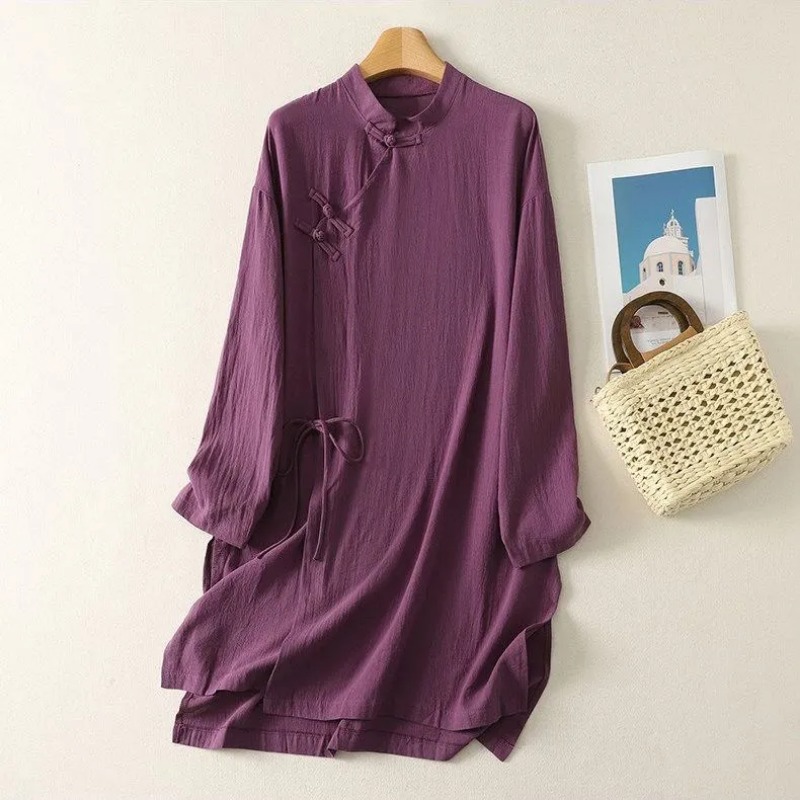 Women's Chinese Style Frog But - đánh giá và giá Linen Dress Wrap