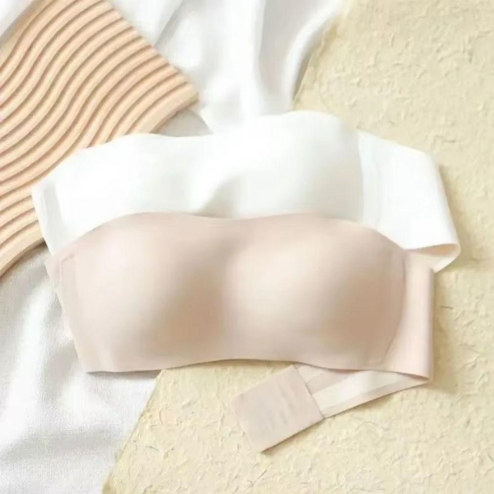 Solid Color Strapless Wrapped  - đánh giá và giá Bralette Triangle Set