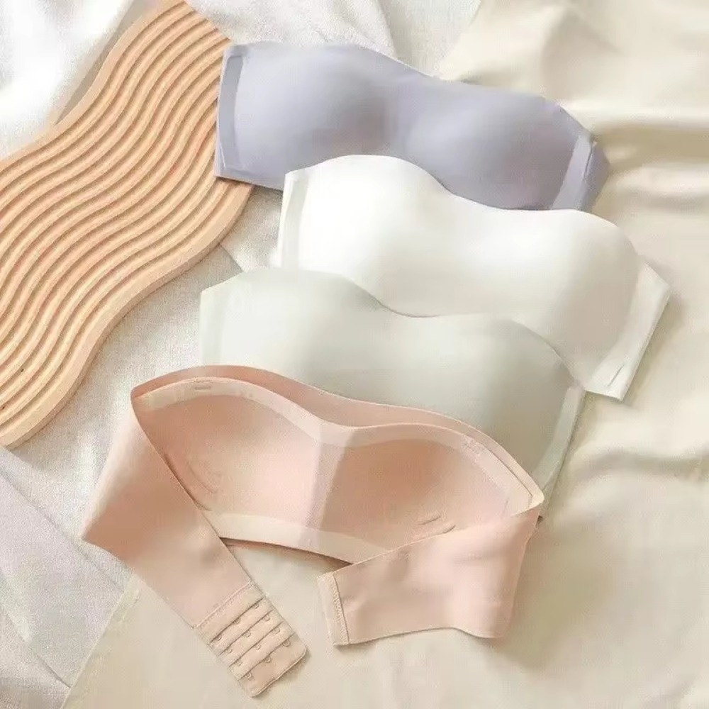 Solid Color Strapless Wrapped  - đánh giá và giá Bralette Triangle Set