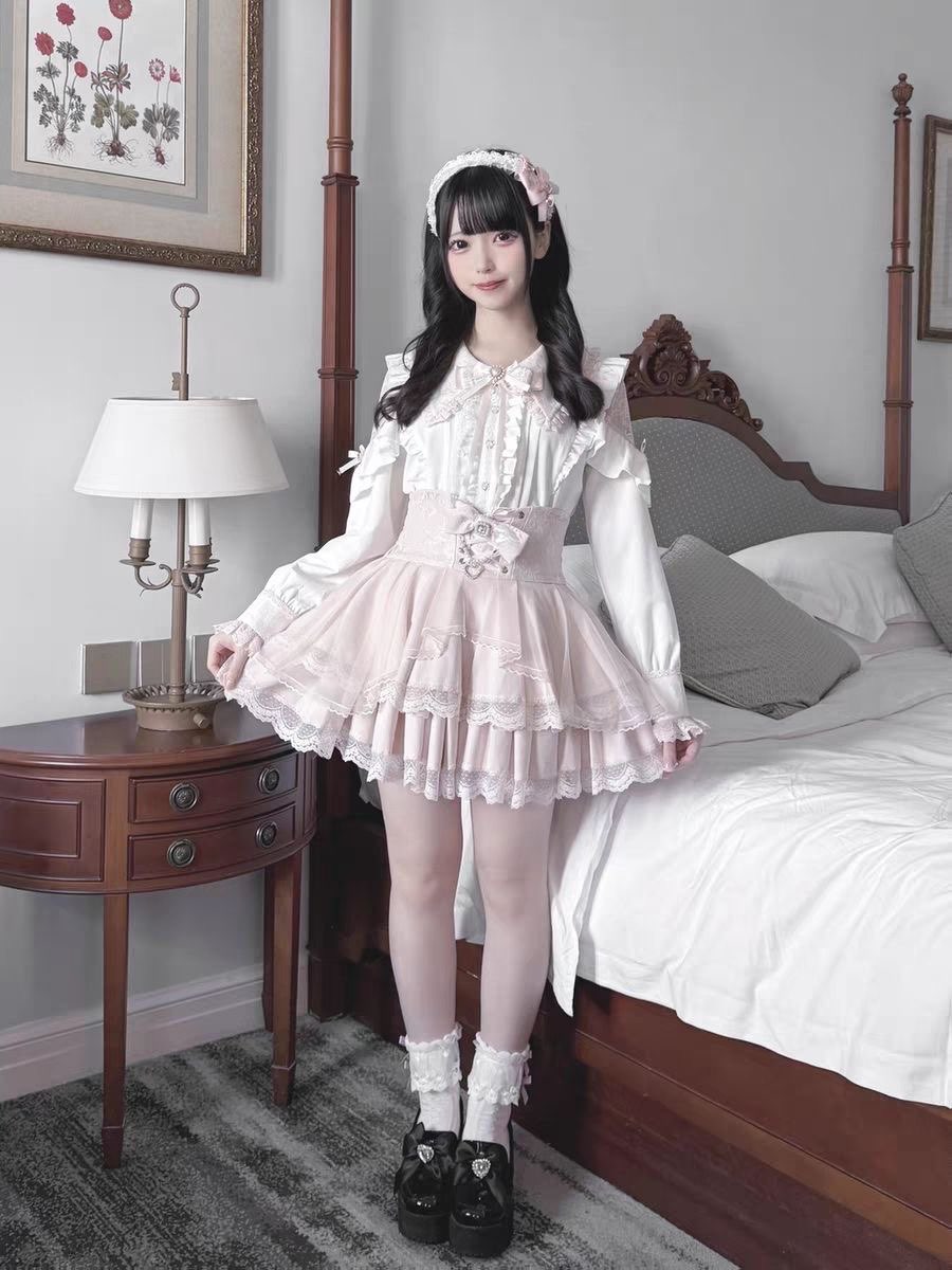 Harajuku Kawaii Skirt Sets Wom - đánh giá và giá Blouse Off Shoulder