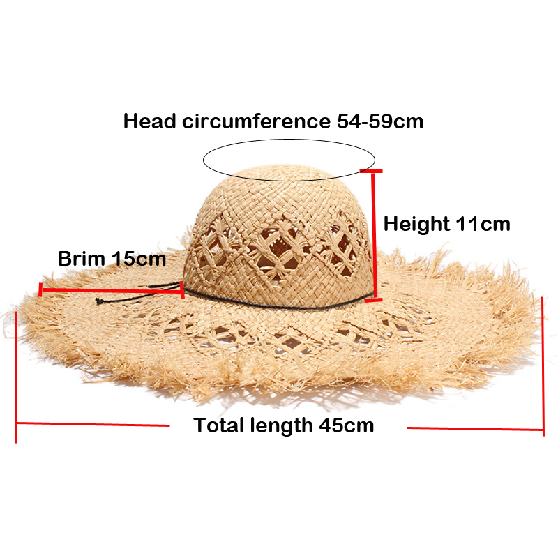 Phụ Nữ Mùa Hè Tự Nhiên Raffia  - đánh giá và giá Hat Floppy Wide