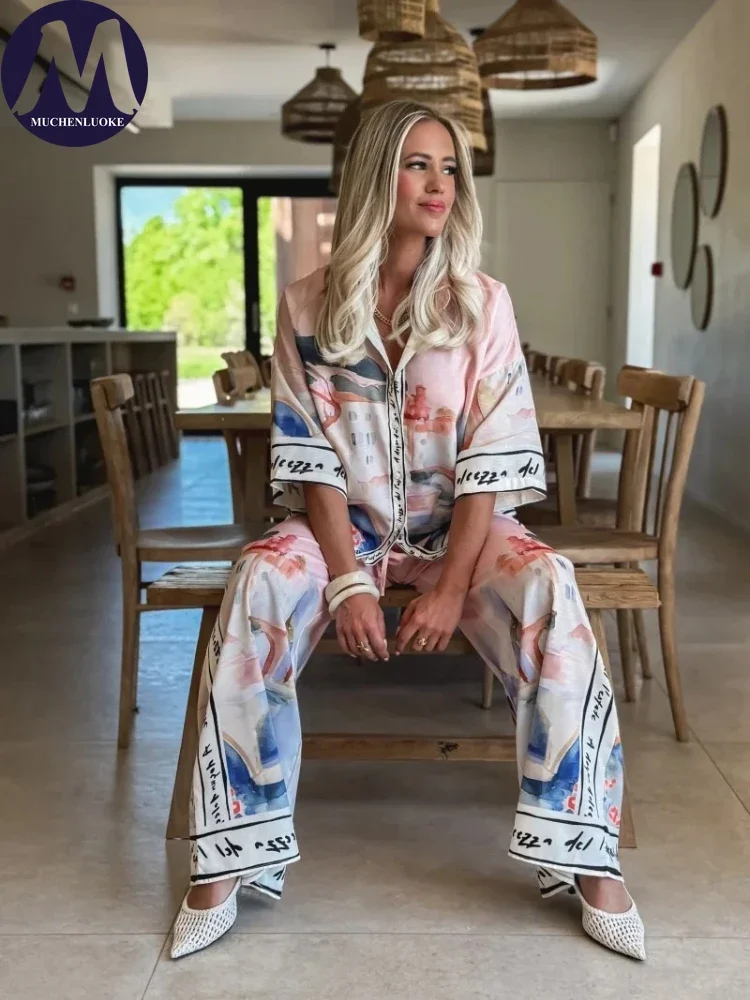 2 Pieces Set for Woman Summer  - đánh giá và giá Linen Pant Wide