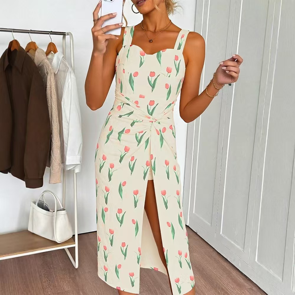 Fashionable Floral Print Crop  - đánh giá và giá Midi Skirt Floral