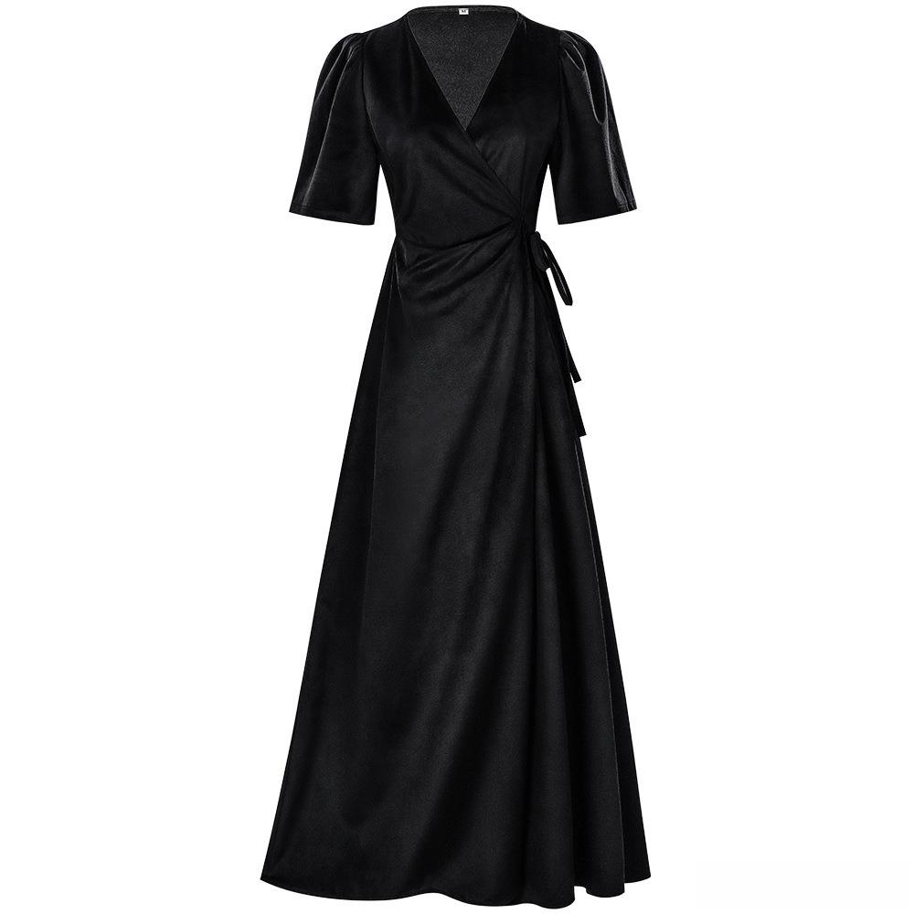 Ladies Long V-Neck Wrap Slim P - đánh giá và giá Linen Dress Wrap