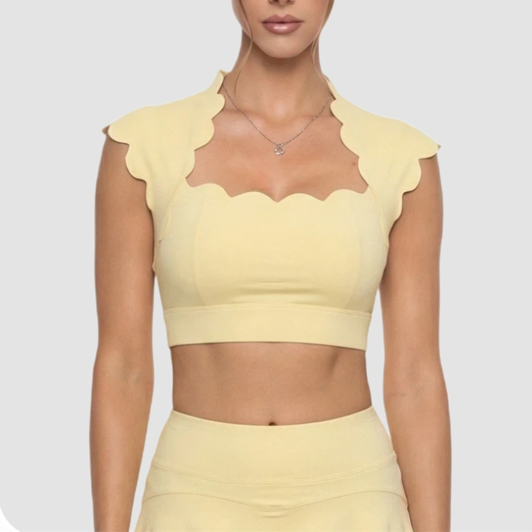 Pad Wavy Women Sports Vest Yog - đánh giá và giá Crop Top Crochet