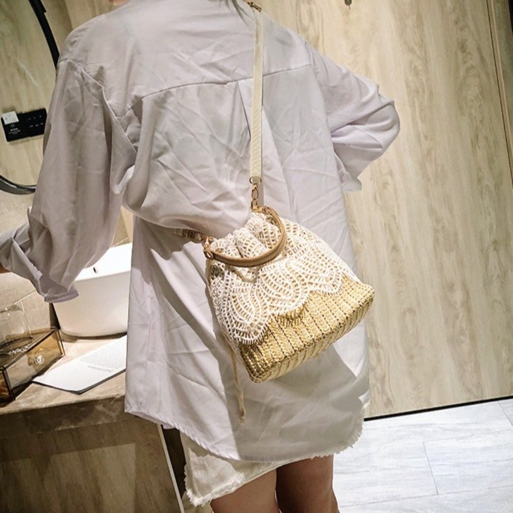 Vintage Lace Straw Shoulder Ba - đánh giá và giá Tote Bag Beach