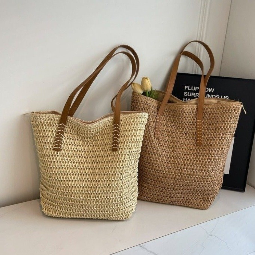 Cute Solid Color Weave Straw T - đánh giá và giá Tote Bag Beach