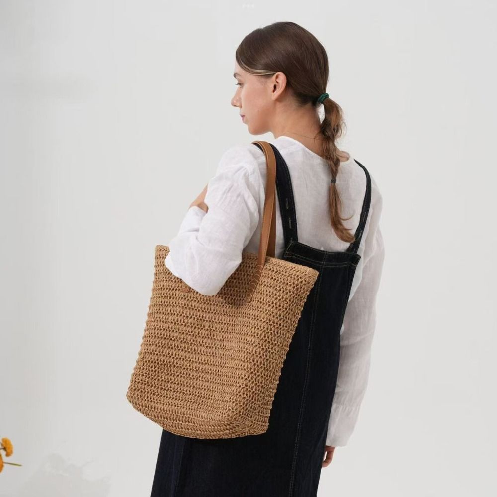 Cute Solid Color Weave Straw T - đánh giá và giá Tote Bag Beach