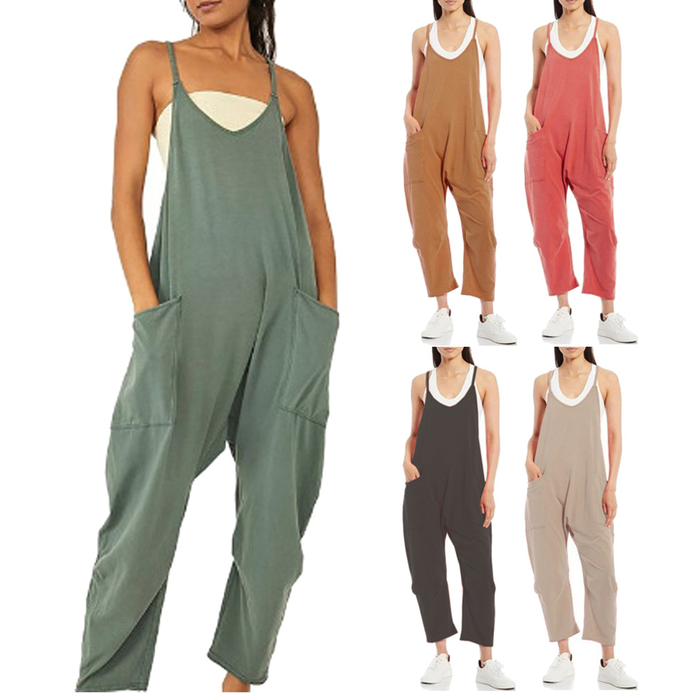 Loose Summer Jumpsuit Casual   - đánh giá và giá Jumpsuit Linen Relaxed