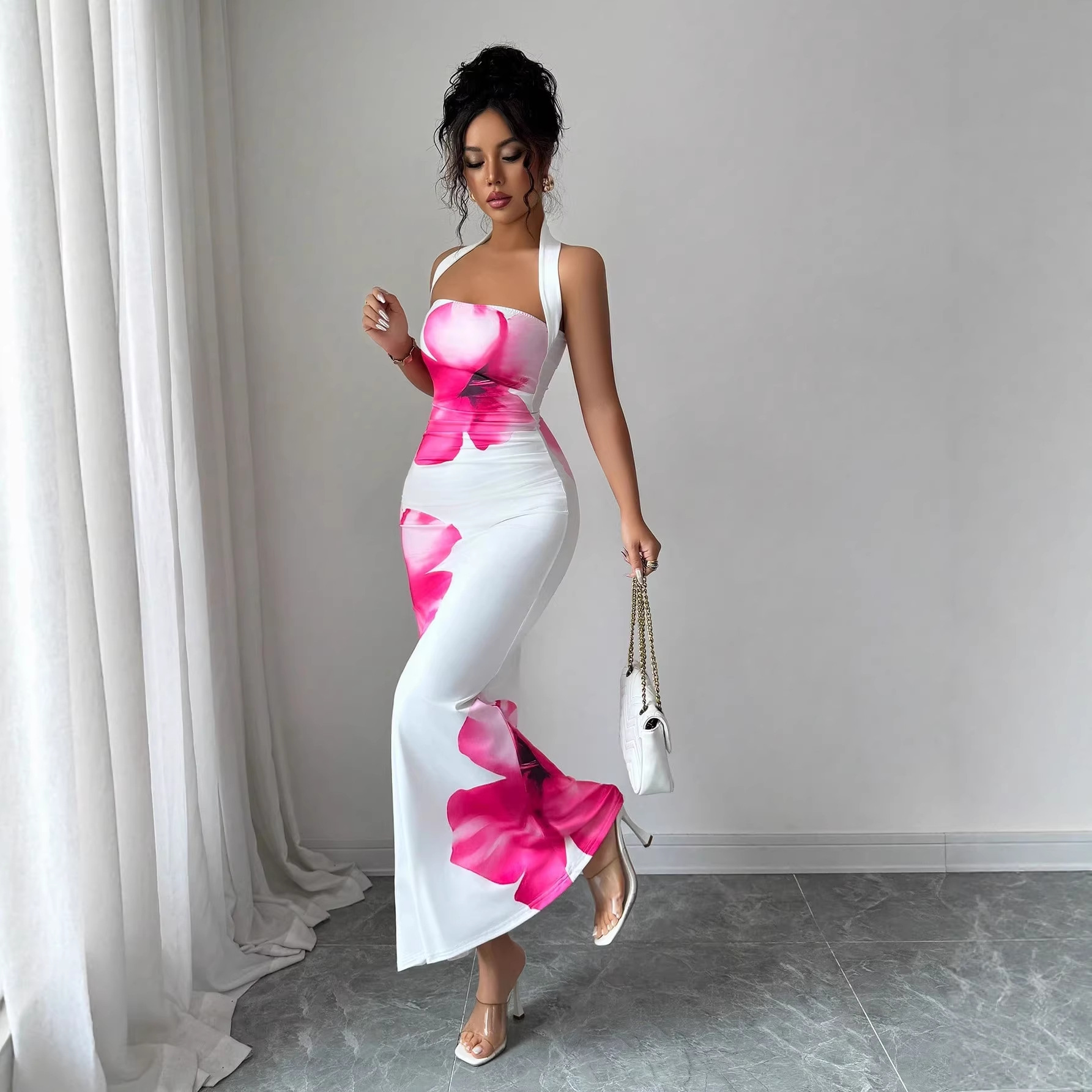 Halter Neck Backless Floral Ma - đánh giá và giá Maxi Dress Halter