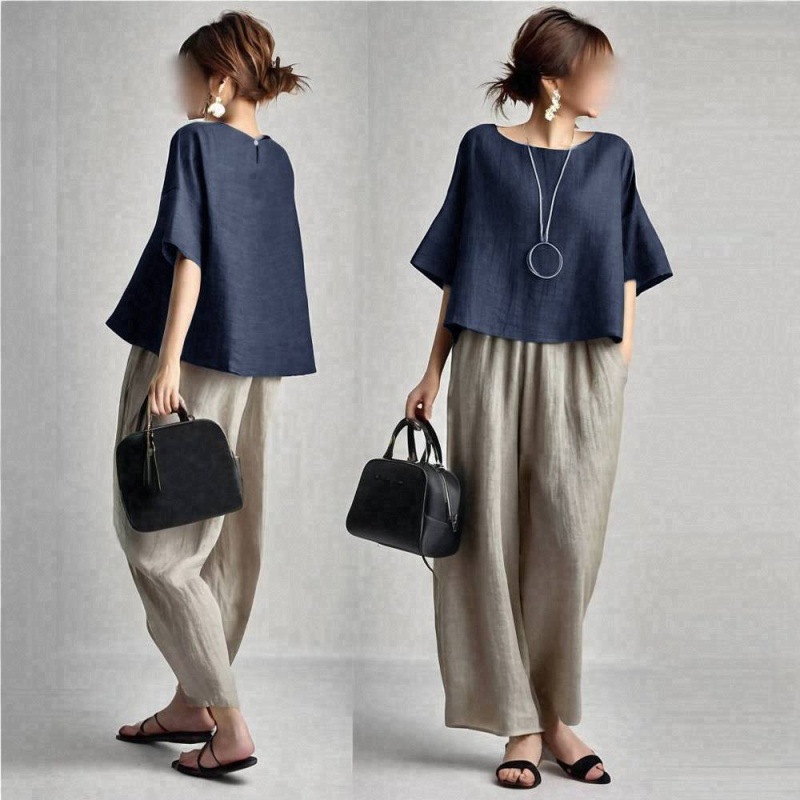Two Pieces Women Pant Sets Sol - đánh giá và giá Linen Pant Wide
