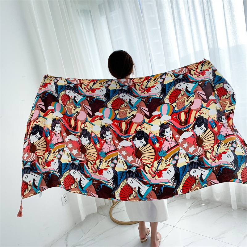 90x185cm Cotton Linen Print Su - đánh giá và giá Linen Dress Wrap