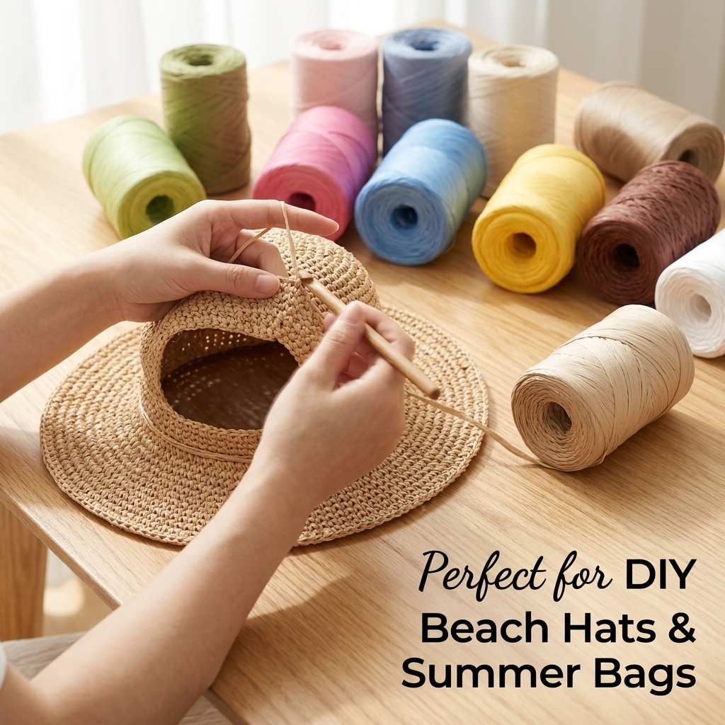 150m DIY Natural Paper Raffia  - đánh giá và giá Crochet Bag Raffia