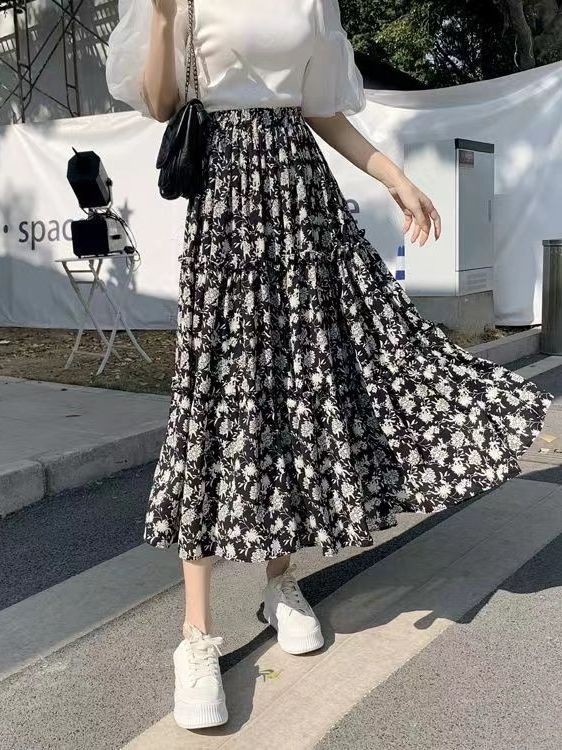 Floral Print A-Line Midi Skirt - đánh giá và giá Midi Skirt Floral
